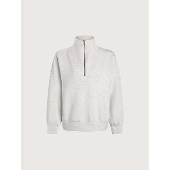 Varley Hawley Half Zip Sweater - S - Ivory Marl